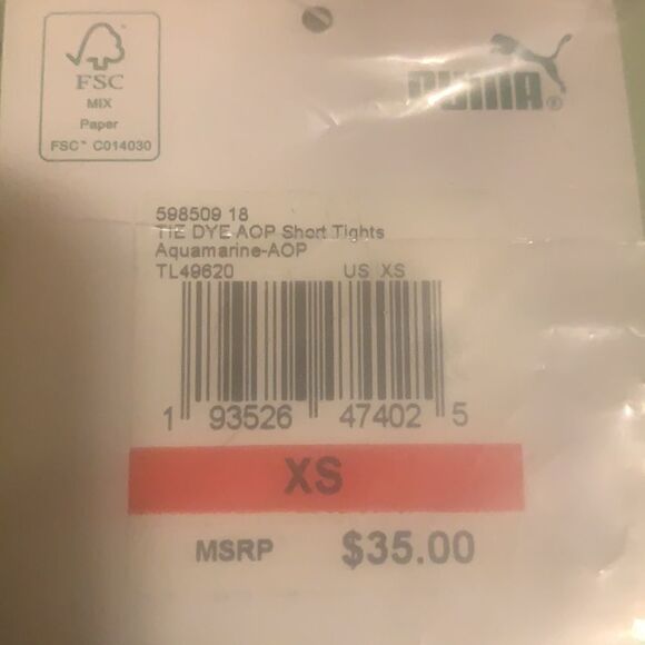 Puma Women’s Tie Dye AOP Biker Shorts - Picture 5 of 5